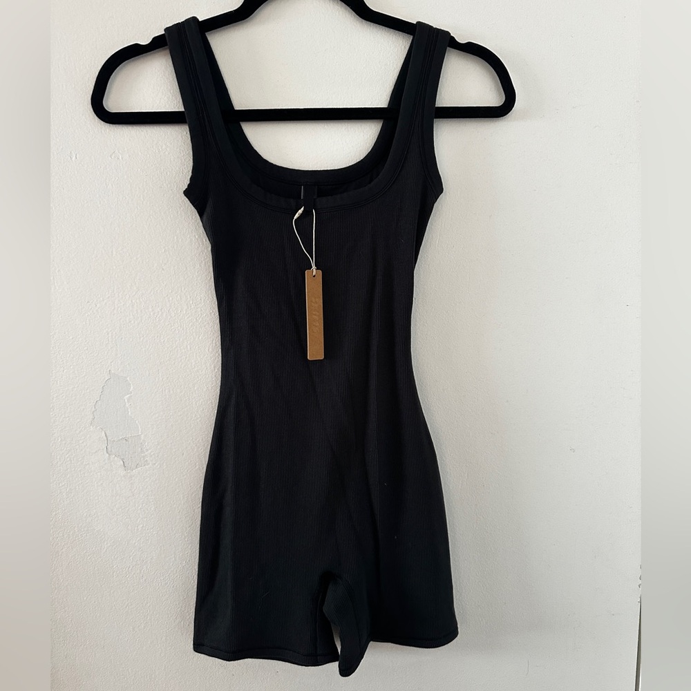 SKIMS Soot Ribbed onesie bodysuit romper